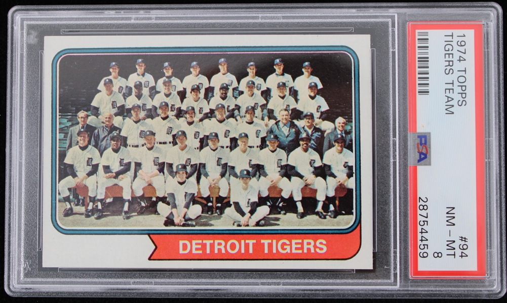 1974 Detroit Tigers Team Topps Trading Card #94 (NM-MT 8)