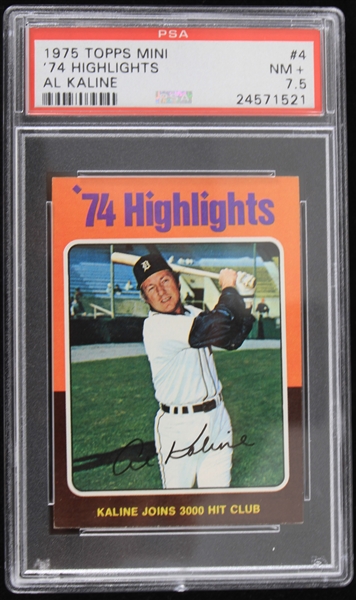 1975 Al Kaline Detroit Tigers Topps Mini Trading Card #4 (NM+ 7.5)