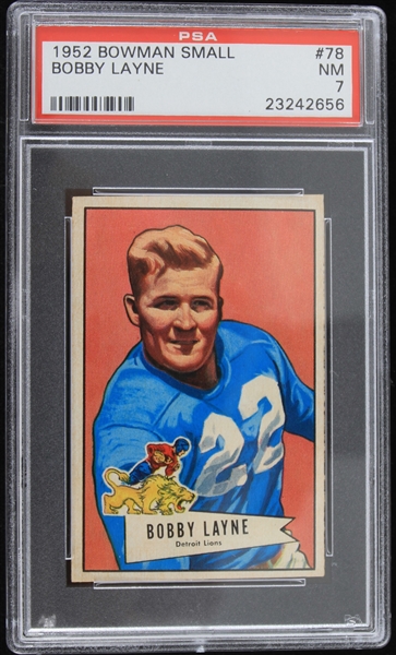 1952 Bobby Layne Detroit Lions Bowman Small Trading Card #78 (NM 7)