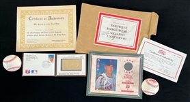 1990s Baseball Memorabilia Collection - Lot of 3 w/ Lou Gehrig Gold Stamp, Nolan Ryan Signed Ryan Express Display, Rollie Fingers Signed Baseball & More (JSA)