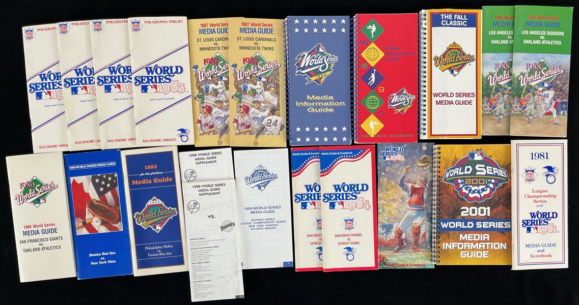 1981-2001 World Series Media Guide Collection - Lot of 19