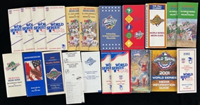 1981-2001 World Series Media Guide Collection - Lot of 19