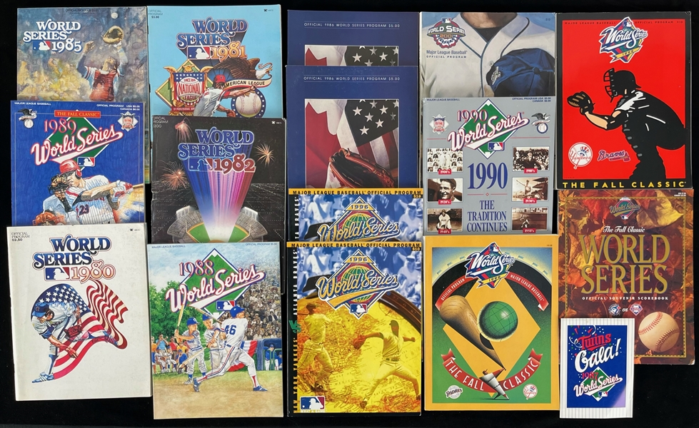 1980-2001 World Series Program Collection - Lot of 15