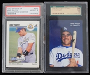 1992-1994 Mike Piazza San Antonio Missions (NM-MT 8) and Los Angeles Dodgers (SGC GEM 10) Trading Cards (Lot of 2)