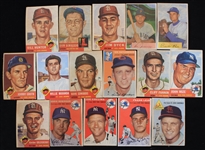 1953-54 Dom DiMaggio Boston Red Sox John Mize and Frank Leja New York Yankees & more Topps and Bowman Trading Cards (Lot of 16)