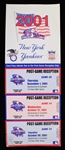 2001 Arizona Diamondbacks vs New York Yankees World Series Games 3-5 Post Game Reception Tickets (Blank Back)