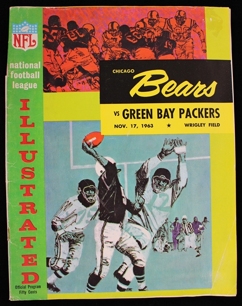 1963 Chicago Bears vs Green Bay Packers NFL Illustrated Game Program 