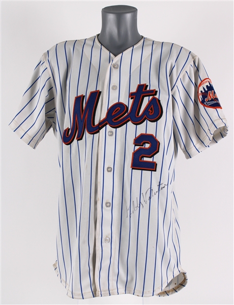 1999 Bobby Valentine New York Mets Signed Game Worn Home Jersey (MEARS LOA/JSA)