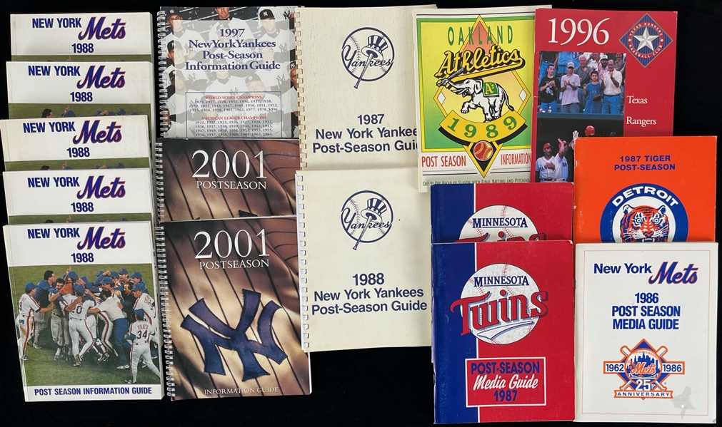 1978-2001 Baseball Postseason Media Guide Collection - Lot of 43