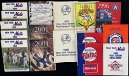 1978-2001 Baseball Postseason Media Guide Collection - Lot of 43
