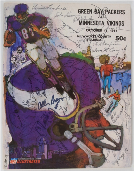 1967 Green Bay Packers Multi Signed Game Program w/ 25+ Signatures Including Vince Lombardi, Bart Starr, Ray Nitschke & More (JSA)