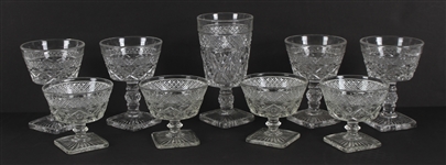1950s Goblet Style Glass Stemware Collection - Lot of 9