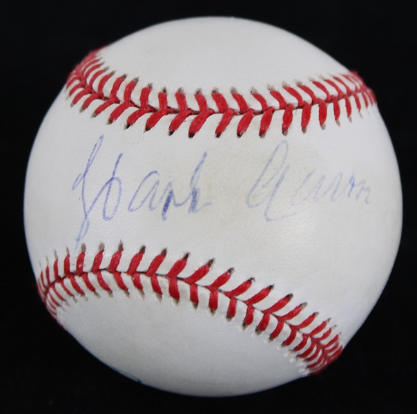 1989 Hank Aaron Al Downing Dual Signed ONL Coleman Hank Aaron 715 HR 25th Anniversary Baseball *JSA*