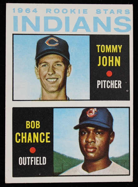 1964 Tommy John and Bob Chance Cleveland Indians Topps Trading Card #146