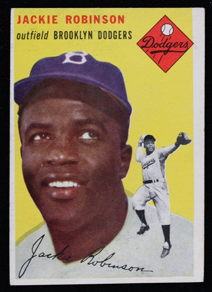1954 Jackie Robinson Brooklyn Dodgers Topps Trading Card #10
