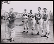 1950s-60s Hank Aaron Joe Adcock and More Milwaukee Braves 8"x10" B&W Photo