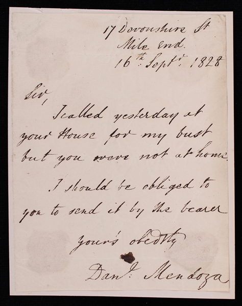 1828 Daniel Mendoza (d.1836) Signed Letter