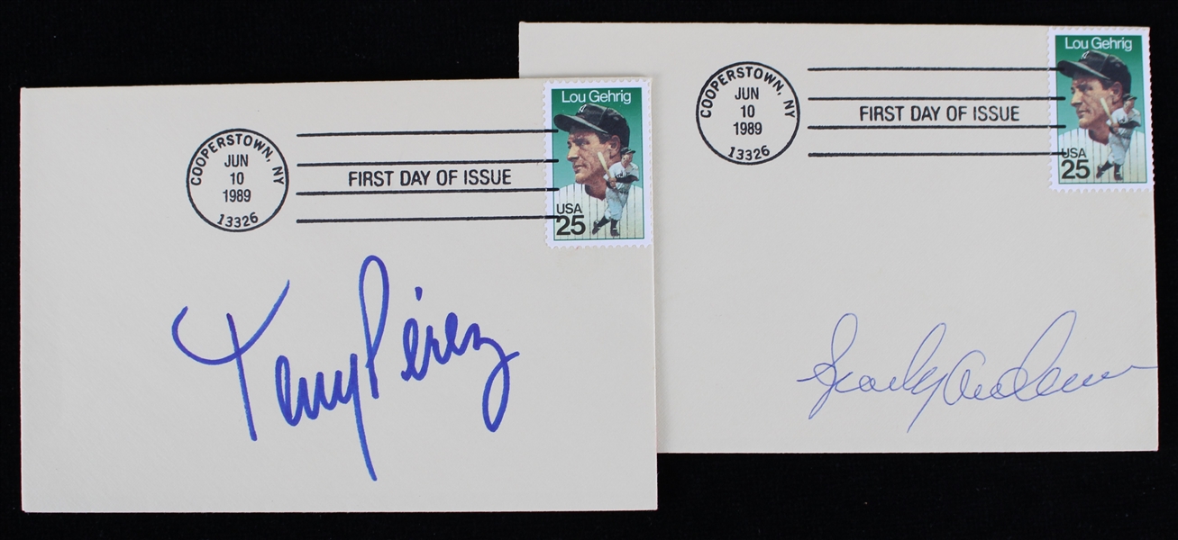 1960s-80s Tony Perez and Sparky Anderson Cincinnati Reds Signed Envelopes (Lot of 2)(JSA)