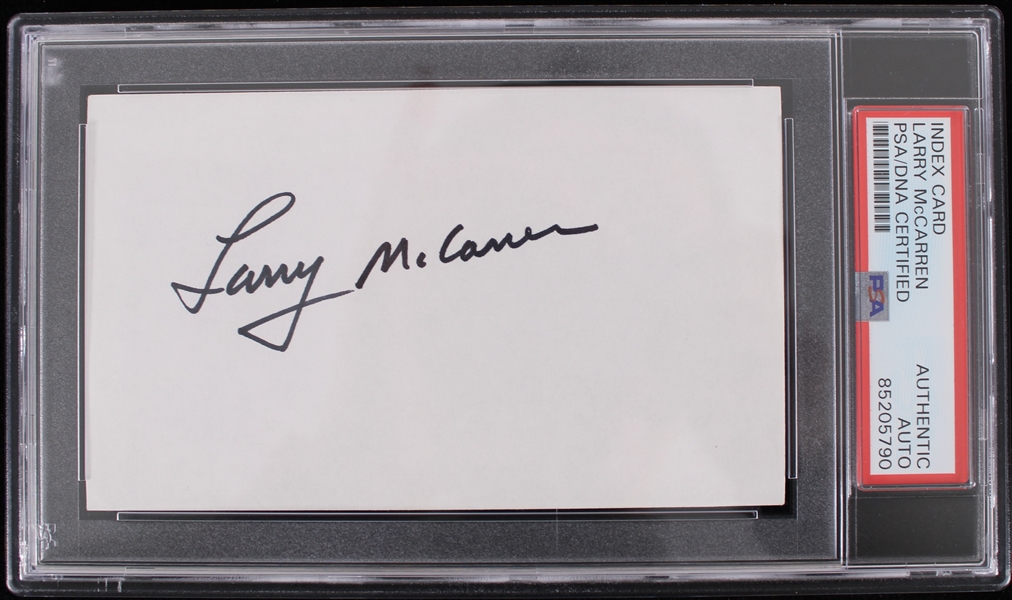 1973-84 Larry McCarren Green Bay Packers Signed Index Card (PSA/DNA Slabbed)