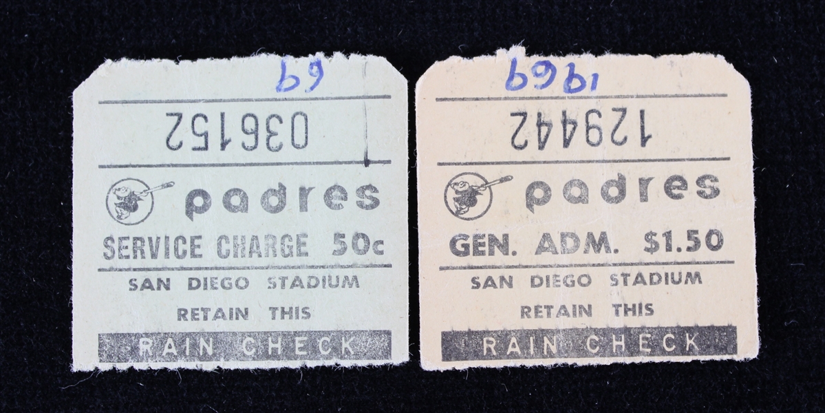1969 San Diego Padres Ticket Stubs (Lot of 2)