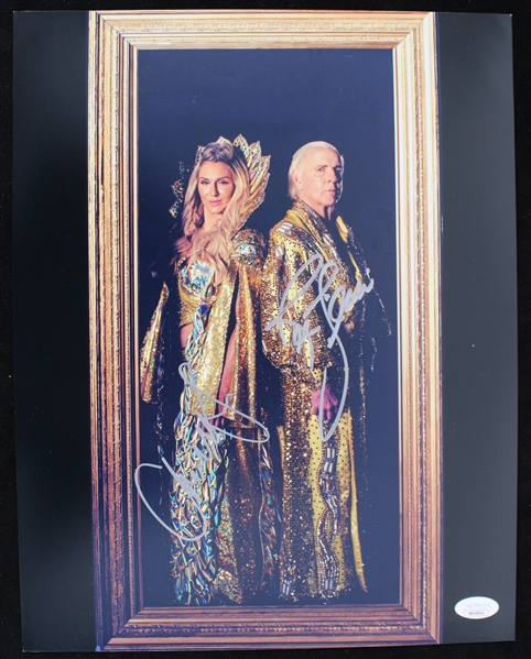 2010s Charlotte and Ric Flair Autographed 11"x14" Photo *JSA*