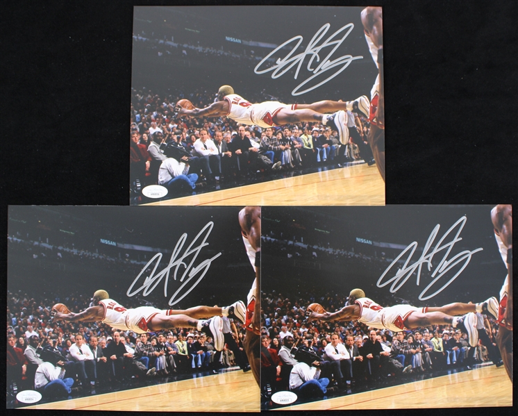 2000s Dennis Rodman Chicago Bulls Signed 8" x 10" Photos - Lot of 3 *JSA*