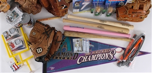 1960's-2000's Baseball Football Memorabilia Collection - Lot of 150+ w/ Sicks Stadium Seattle Pilots Postcards, Topps70 Baseball Trading Cards, SI Magazines, Rodgers Ties Favre Programs/Inserts & More