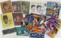 1960's-2000's Baseball Football Memorabilia Collection - Lot of 150+ w/ Sicks Stadium Seattle Pilots Postcards, Topps70 Baseball Trading Cards, SI Magazines, Rodgers Ties Favre Programs/Inserts & More
