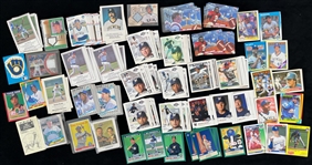 1980's-2000's Baseball Basketball Football Memorabilia Collection - Lot of 400+ w/ Milwaukee Bucks Signed Cards, Milwaukee Brewers Cards, Troy Aikam/Deion Sanders Star Pics Cards & More