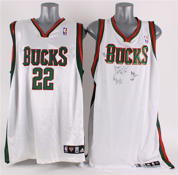 2000s Milwaukee Bucks Signed Jerseys - Lot of 2 w/ Michael Redd & Multi-Signed (JSA)