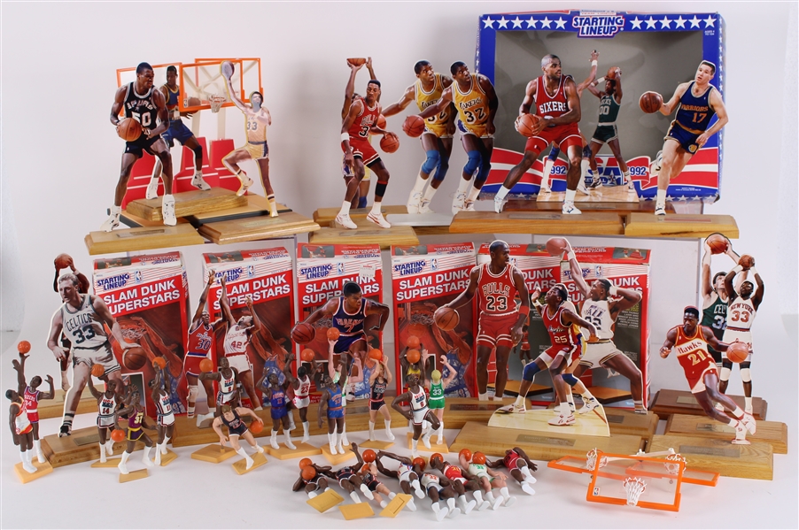 1980s-90s Basketball Starting Lineup Figures & Cut Player Displays Collection - Lot of 40+