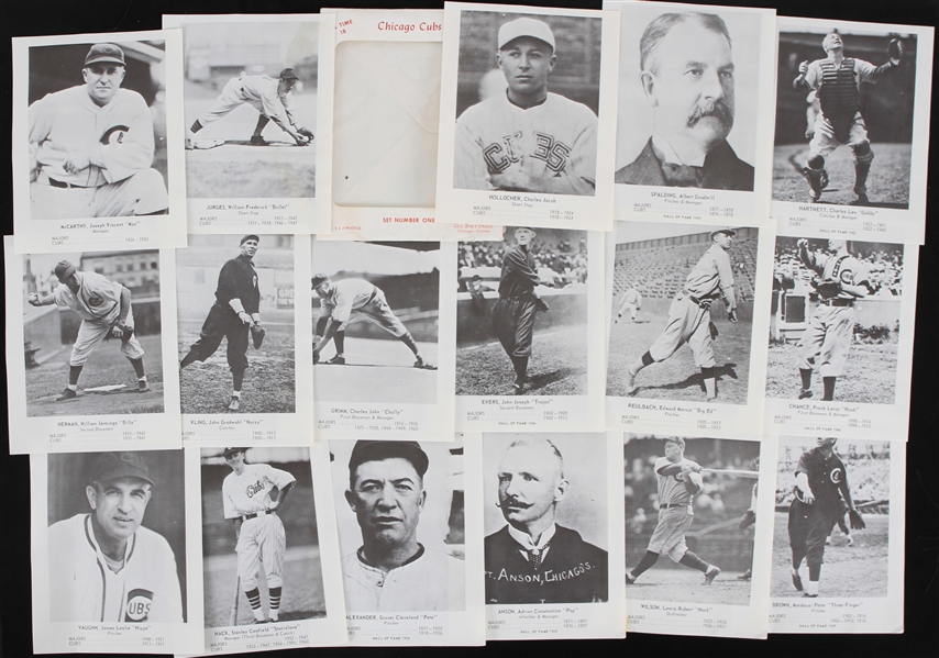 1960s Charles Grimm Albert Spalding Cap Anson and More Chicago Cubs 5"x7" B&W Photos (Lot of 19)