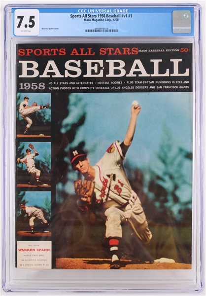 1958 Sports All Stars Baseball Volume 1 (CGC 7.5 Slabbed)