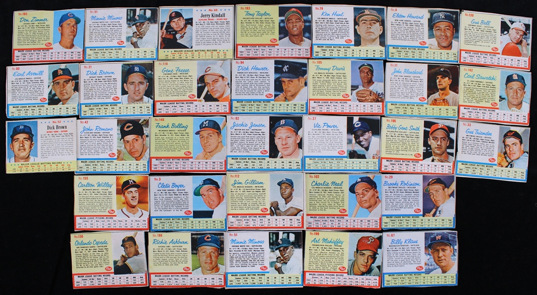 1962-63 Cletis Boyer NY Yankees, Brooks Robinson Orioles, Don Zimmer Cubs and More Post Trading Cards (Lot of 31)