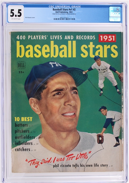 1951 Baseball Stars Magazine #v1 #2 Phil Rizzuto NY Yankees Cover (Jackson Bostwick Collection) (CGC Slabbed 5.5)