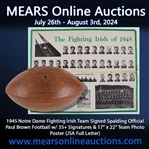 1945 Notre Dame Fighting Irish Team Signed Spalding Official Paul Brown Football w/ 35+ Signatures & 17" x 22" Team Photo Poster (JSA Full Letter)