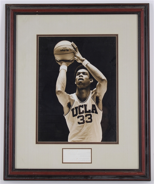 1966-1969 Lew Alcindor UCLA Signed 19x23 Framed Photo (JSA)