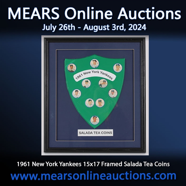 1961 New York Yankees 15x17 Framed Salada Tea Coins 