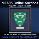 1961 New York Yankees 15x17 Framed Salada Tea Coins 