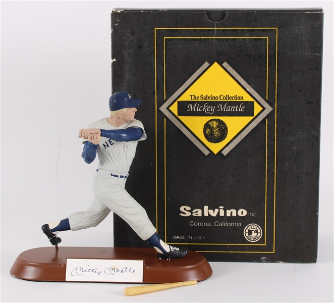 1992 Mickey Mantle NY Yankees Signed Salvino Collection Statue *JSA*