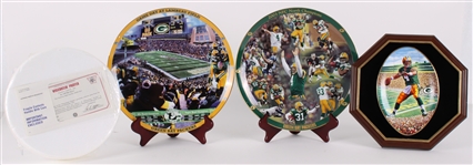 1990s-2000s Green Bay Packers & Wisconsin Badgers Collector Plates (Lot of 4)