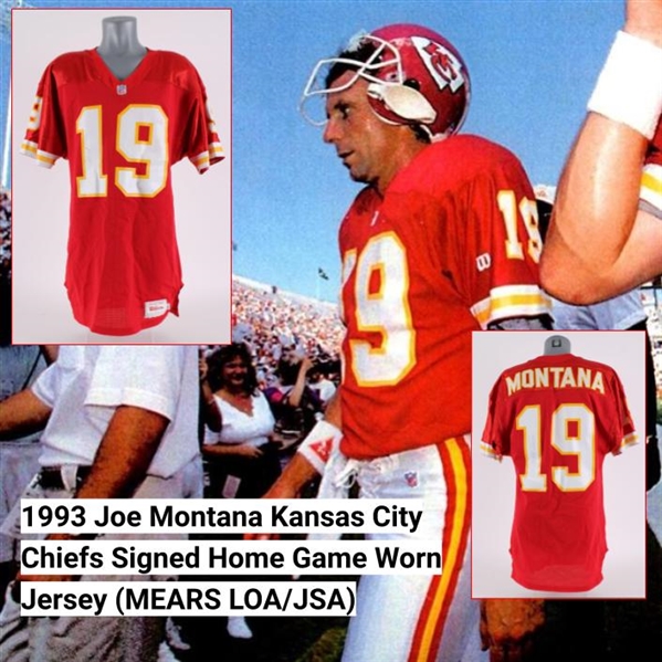 1993 Joe Montana Kansas City Chiefs Signed Home Game Worn Jersey (MEARS LOA/JSA)