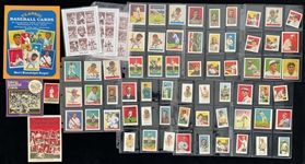 1960s-90s Baseball Memorabilia Collection - Lot of 100 w/ Roger Maris Talking Baseball Card, Babe Ruth Stamp Sheets & Classic Baseball Cards Reprints