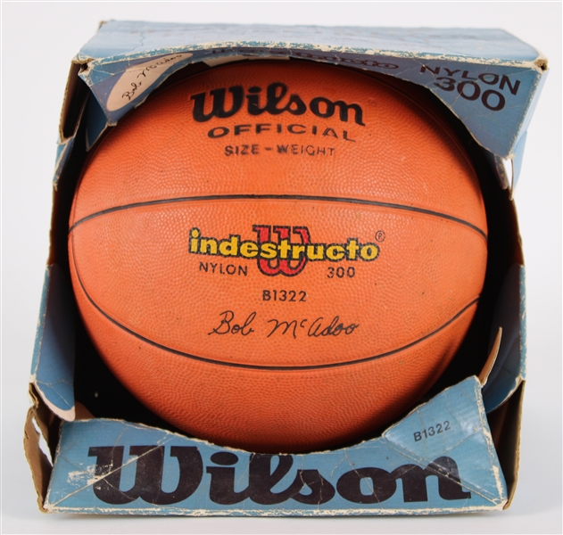 1975 Bob McAdoo Buffalo Braves Player Endorsed Store Model Wilson Indestructo Basketball w/ Original Box