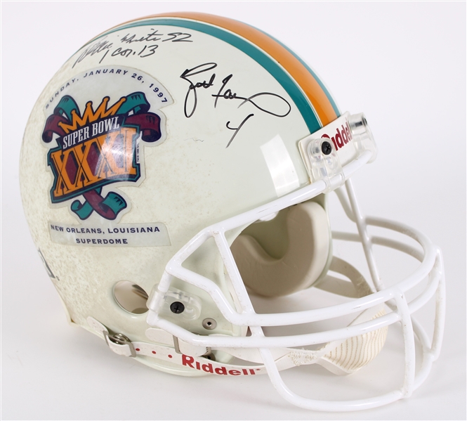 1997 Reggie White Brett Favre Jim McMahon Green Bay Packers Signed Full Size Super Bowl XXXI Helmet (JSA)