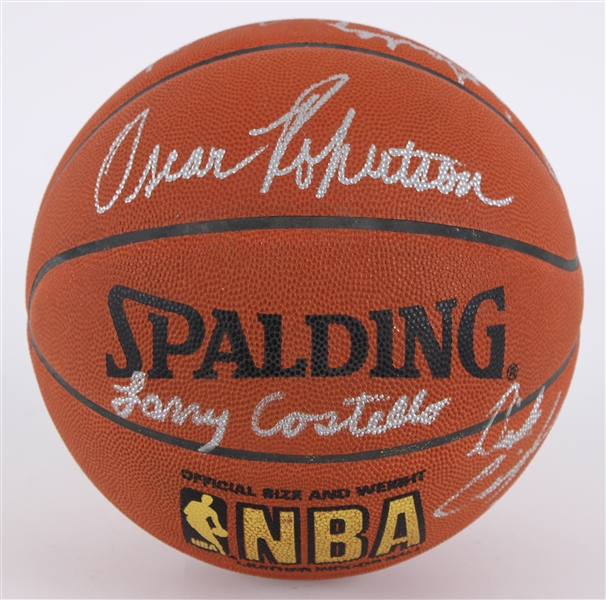 1971 Milwaukee Bucks Team Signed Basketball w/ 10 Signatures Including Oscar Robertson, Jon McGlcoklin, Bob Dandridge & More (JSA)