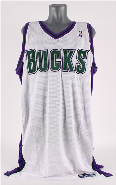 2003-04 Milwaukee Bucks Blank Home Jersey Shell (MEARS LOA)