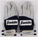 1990-95 Kirby Puckett Minnesota Twins Game Worn Franklin Batting Gloves (MEARS LOA)