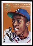 1994 Topps Archives Hank Aaron Milwaukee Braves Signed 1954 Reprint Trading Card #128 (JSA)