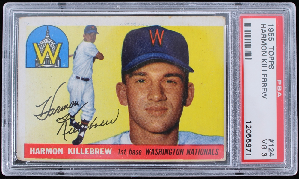 1955 Harmon Killebrew Washington Senators Topps Trading Card #124 (PSA Slabbed VG-3)